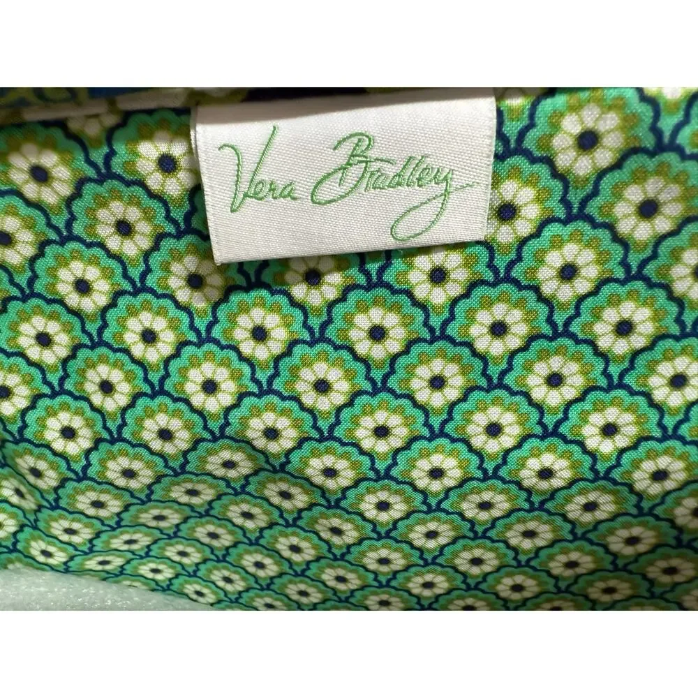 NWOT Vera Bradley iPad E Reader Case Navy Blue Lime green Floral, 8”x10”